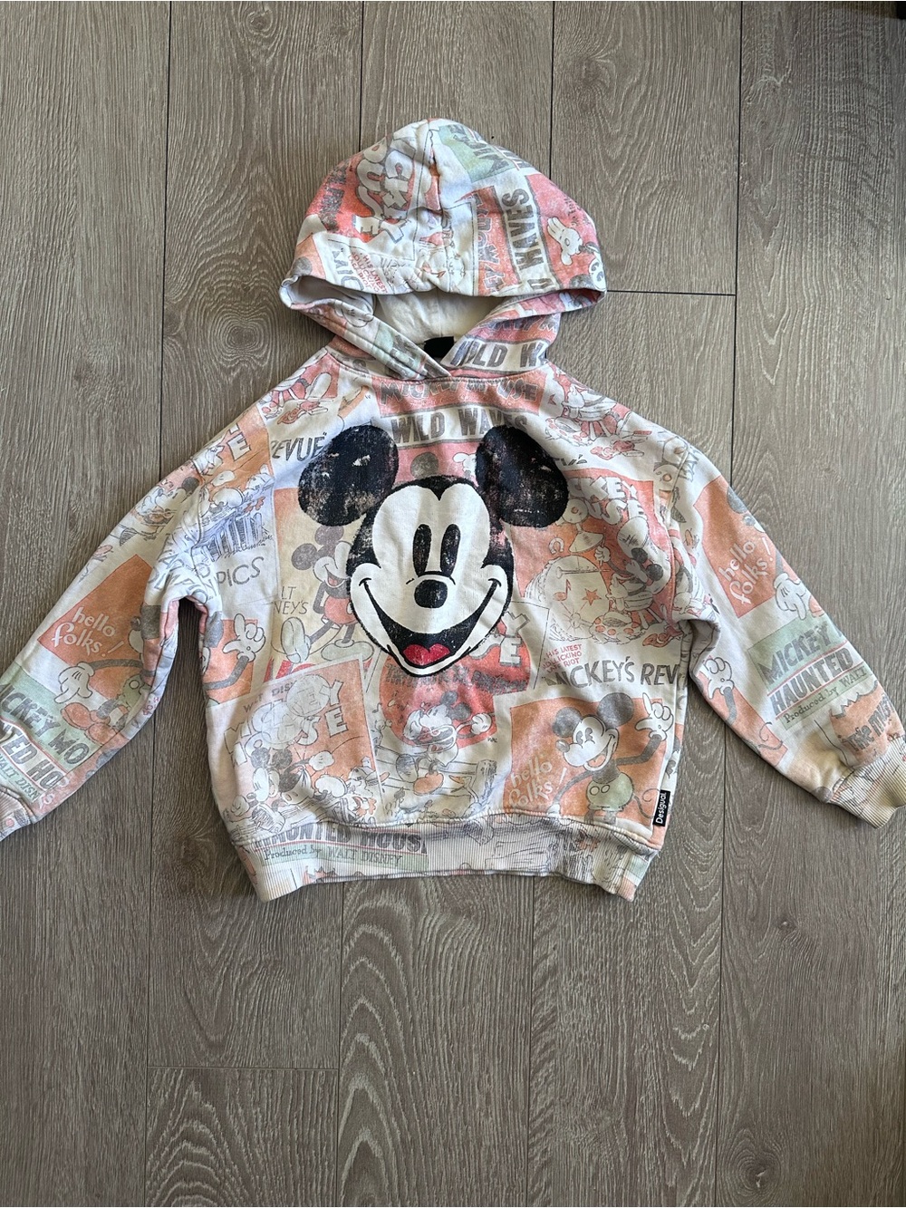 Desigual Disney Mickey Mouse Comic Print Kids Hoodie - Pastel Multi